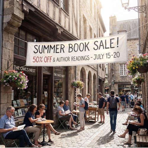 Image of Zonon Large Blank Banners And Signs Polyester Oxford Cloth Sublimation Banner To Decorate With Hanging Rope For Indoor Wall Outdoor Easy to Hang DIY Signs For Business Office(White,4 x 12 Feet)