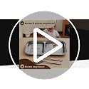 Image of SAVRI Personalized Stainless Steel Pav Bhaji Plate Set for Kids - Customized Laser Photo & Name Printed | Cartoon Design | 2-Compartment Plate with Spoon & Fork | Birthday & Return Gift (Set of 3)