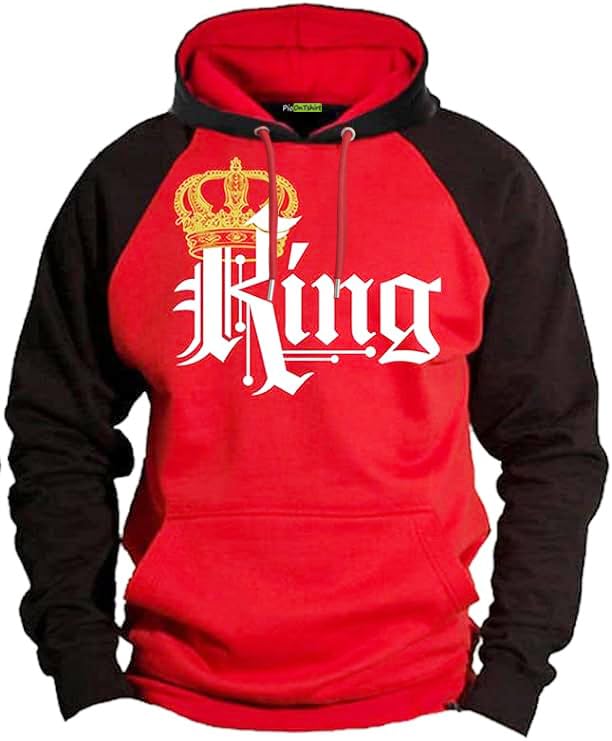 100% Cotton Heavyweight King Hoodies for Men King and Queen Matching Hoodies Couples Sweatshirt Pullover Outfit Set