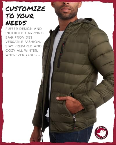 Image of CANADA WEATHER GEAR Mens' Puffer Jacket - Lightweight Packable Bubble Coat, Water Resistant Outerwear Jackets for Men (M-XXL)