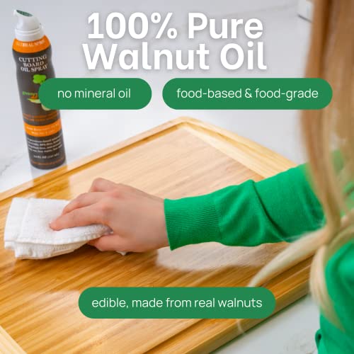 Image of Greener Chef Food Grade Cutting Board Oil Spray and Butcher Block Oil Conditioner - All Natural Walnut Oil for Wood and Bamboo Chopping Boards - No Mess and Low Waste Spray - Made in USA