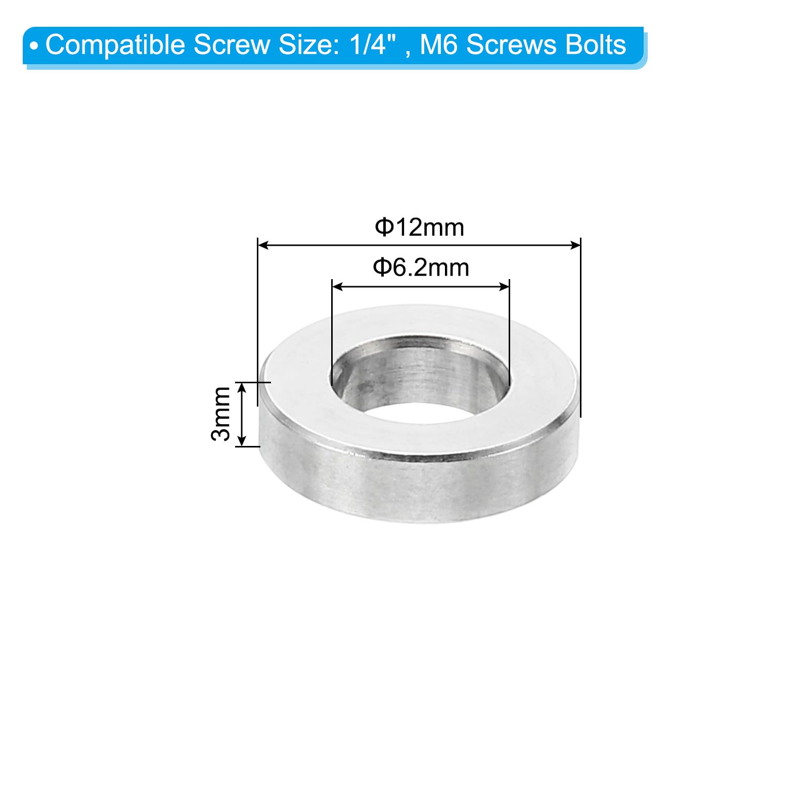 PATIKIL M6 Stainless Steel Spacers - Image 2
