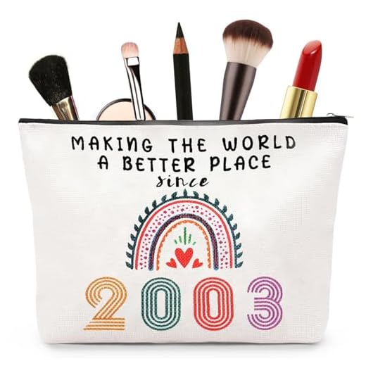 Aucuu Neceser Mujer, Bolsa de Maquillaje para cumpleaños, 2003 Bolsa de Maquillaje Mujer, Creativa Diseño Bolsa de Cosméticos, Regalos de cumpleaños para Damas para para ChicaTía Mamá Mejor Amiga