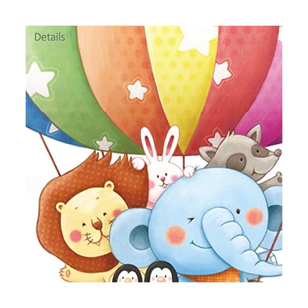 DECOWALL DA-1606N1406B Tabella di Altezza con Mongolfiere con Animali Adesivi da Parete Decorazioni Stickers Murali… – Bild 5