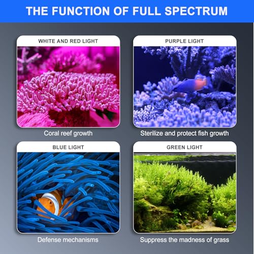 Image of Phlizon 300W Dimmable Full Spectrum Aquarium LED Light Fish Tank Light with Daisy Chain Function for Saltwater Freshwater Coral Reef Fish Tank (28 inchx8.5 inchx2.4 inch)