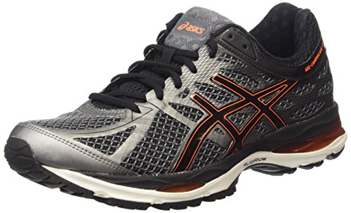 Giày chạy bộ nam ASICS Gel-Cumulus 17, màu xám (Smoked Pearl/Black/Flash Orange 9290), cỡ 44 EU