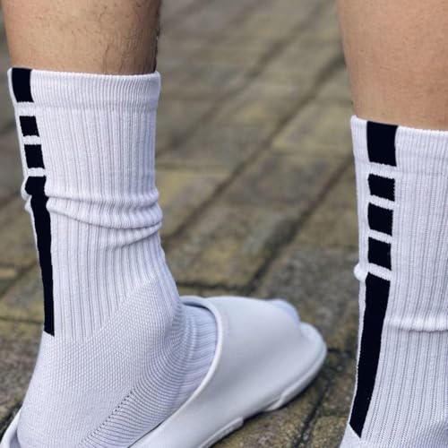 Socks for Fitness, Sports and Casual Outing, Breathable, Machine Washable, High Resilience, Soft, Abrasion-Resistant, Pilling-Resistant, Comfortable - 1 Pack, White3