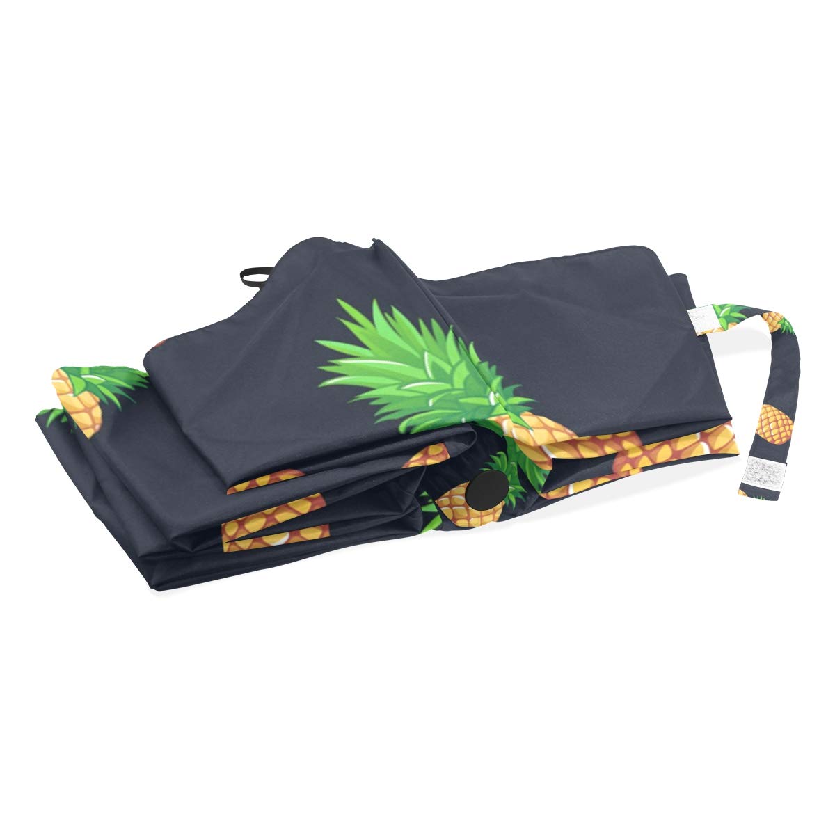 BIGJOKE Parapluie 3 Plis à Ouverture Automatique Motif Ananas Tropical Coupe-Vent léger Parapluie de Voyage Compact pour garçons Filles Hommes Femmes