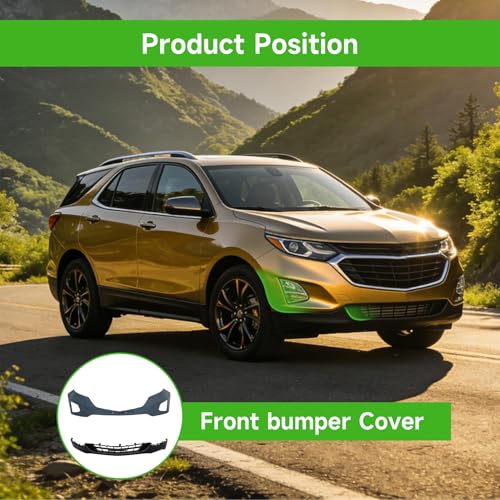 Image of Black Front Bumper Cover Upper and Lower Fascia Replacement for Equinox 2018-2020