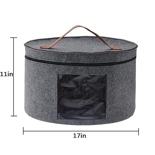 Hat Storage Box With Dust Lid, Felt Round Foldable Hat Organizer Family Travel Storage Box (M) #TOP1