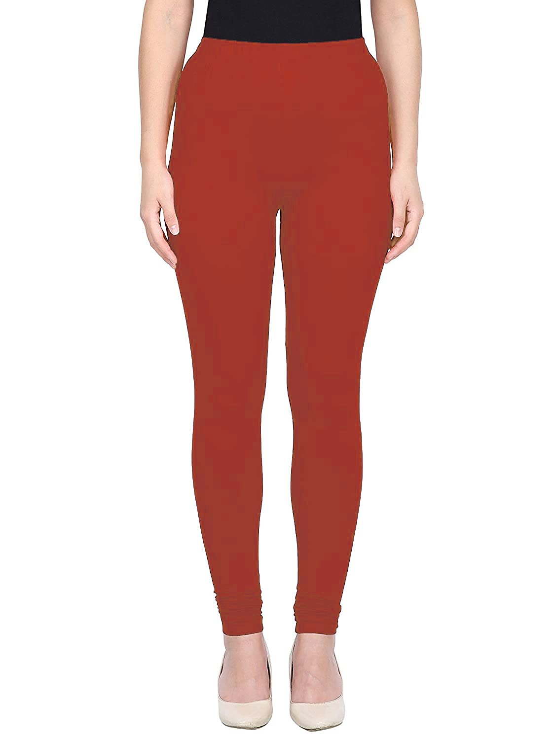 Shasmi Women's Stretch Leggings Chudidar Red 43_Crimson M