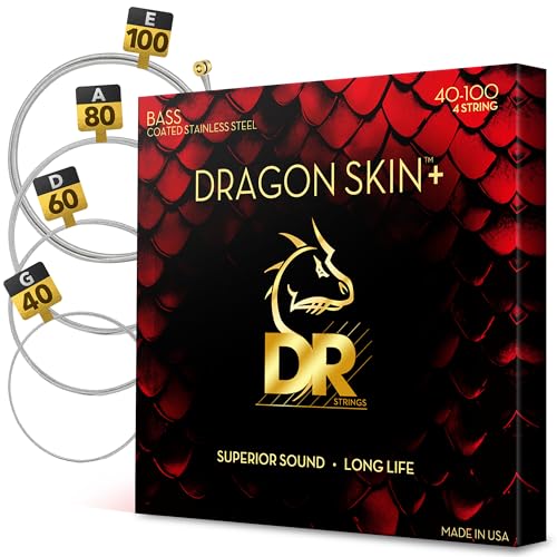 DR Strings Bass Guitar Strings | DRAGON SKIN+ Coated Stainless Steel | DBS-40 | Superior Sound with...