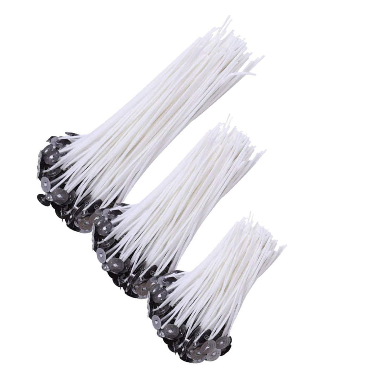 NUOBESTY DIY Candle Wick Core Pcs Cm Cm Cm Paraffin Wax Coated Waxed Sustainer Plate End to End Burn
