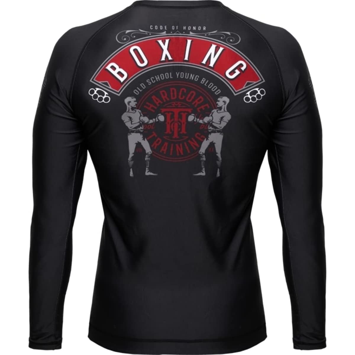 Hardcore Training Code of Honor Rash Guard Long Sleeve Men's. Camisa de Compresión Hombre MMA BJJ Boxeo Fitness Grappling No Gi