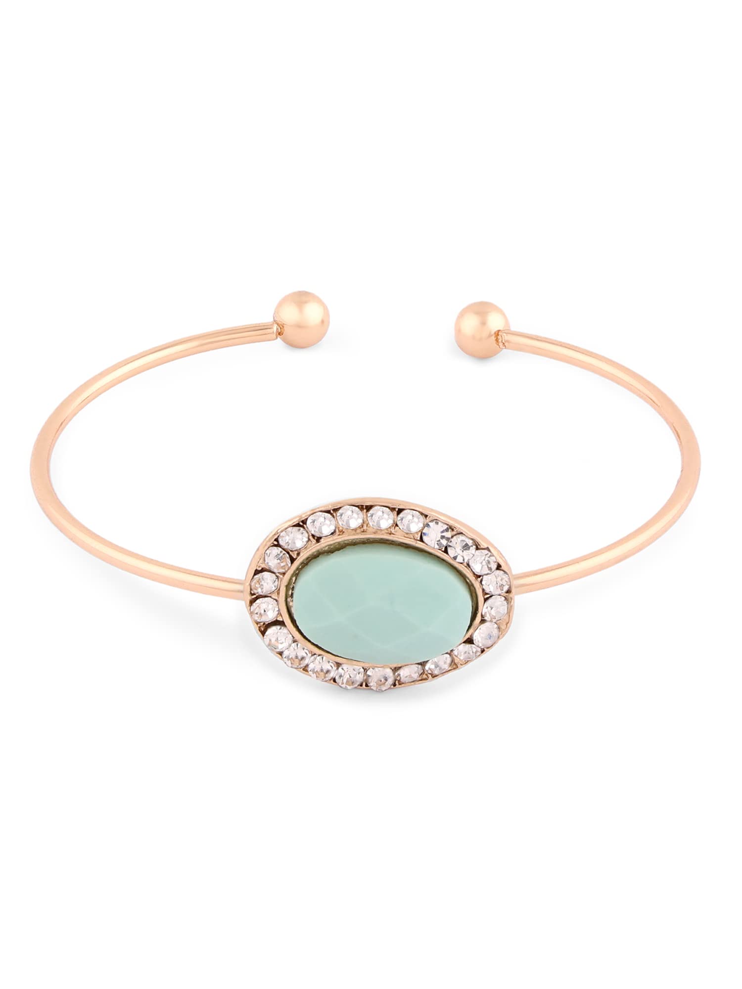ZAVERI PEARLS Green Stone & Dazzling Austrian Diamonds Contemporary Style Cuff Bracelet For Women-ZPFK14786 (B0BDLC8L2W) Amazon Price History, Amazon Price Tracker