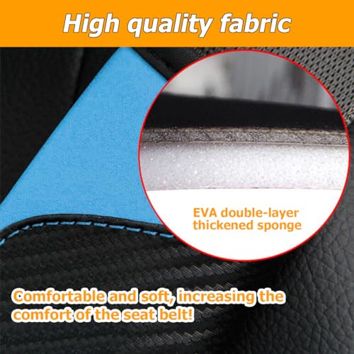 Image of Osilly 2PCS Car Seat Belt Cover, Carbon Fiber Seatbelt Shoulder Protection, Soft Car Seat Belt Strap Cushion Protect Your Neck and Shoulder, Car Accessories Seat Belt Pad for Car Truck (Blue)