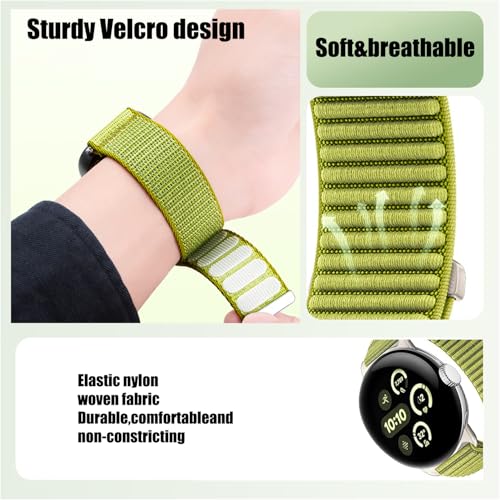 Image of Sundara Nylon Sport Bracelet compatible with Google Pixel Watch 4 3 2 1 flexible seamless adjustable bracelet compatible with Google Pixel Watch 41mm 45mm