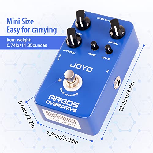 Image of JOYO 6-Mode Overdrive Guitar Pedal, ATTACK with Built-in Adjustable Noise Gate & LEVEL /GAIN /TONE Control, True Bypass (ARGOS OVERDRIVE JF-23)