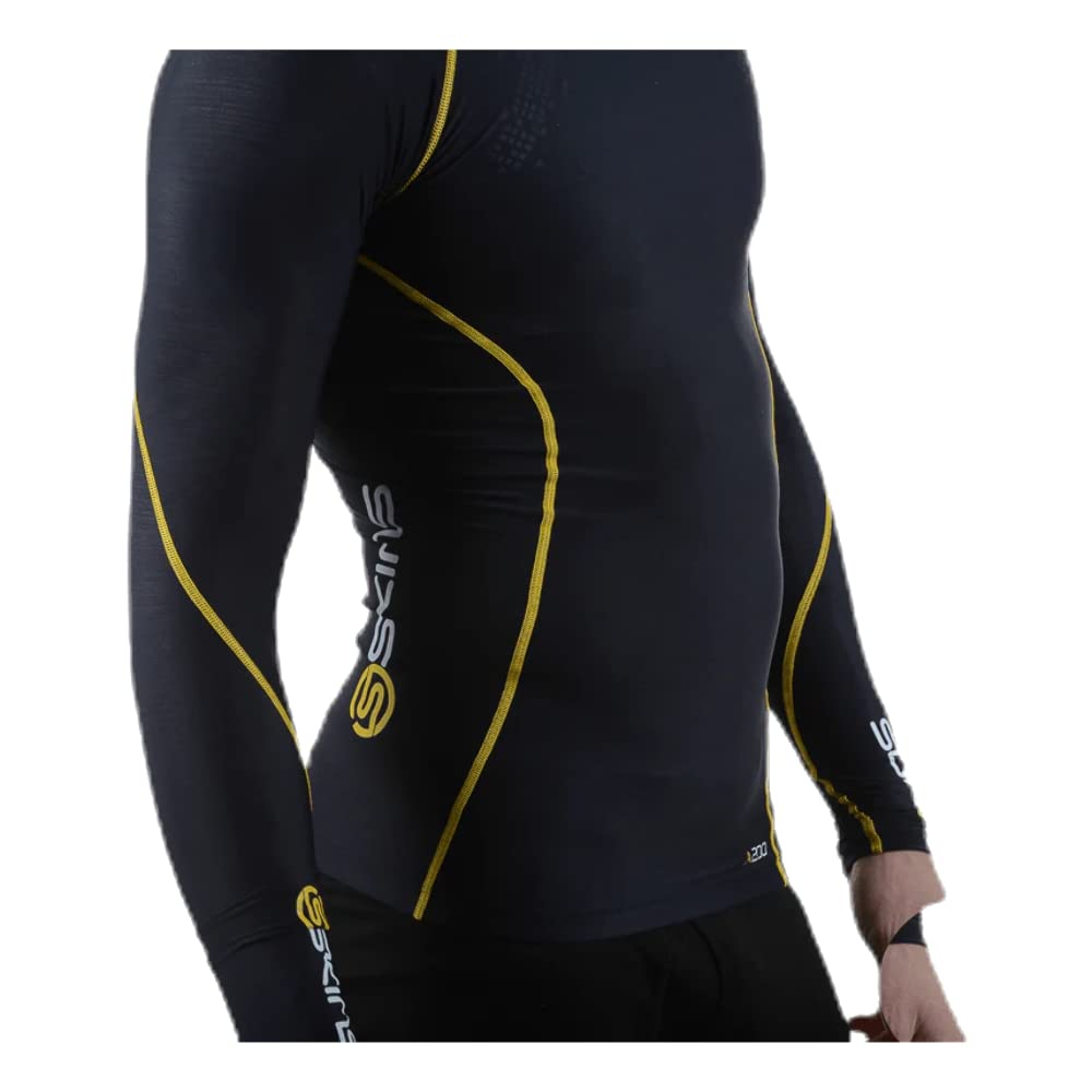 SKINS A200 長袖シャツ グレー/ブラック 6skdn-mls_3.jpg