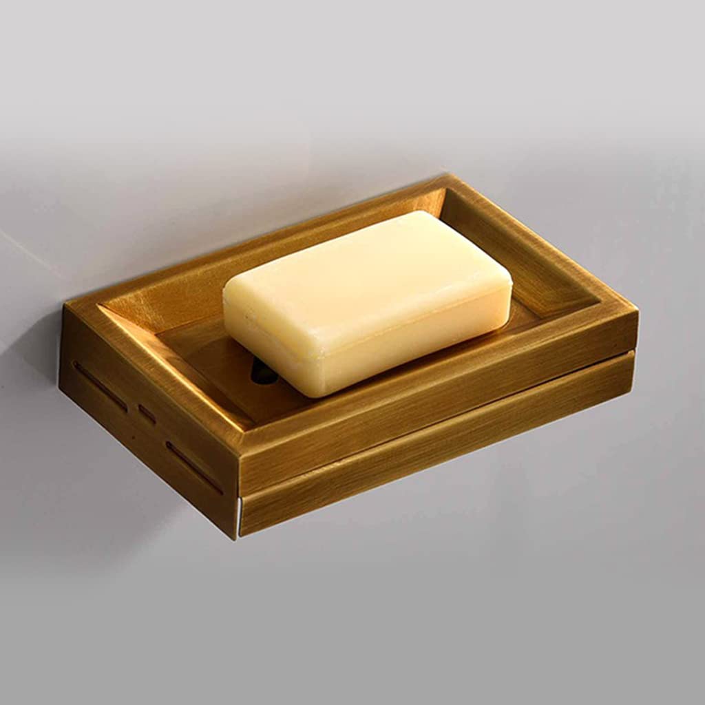 Nordic - Cesta de jabón de almacenamiento de ducha de baño para hotel, inodoro, montaje en la pared, jabonera sin perforaciones, para cocina, fregadero, baño, ducha, tapa de bambú montada en la pared