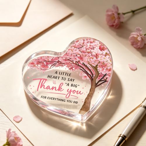Thank You Gifts for Women, Appreciation Gifts Acrylic Heart Plaque, Birthday Christmas Thinking of You Gifts for Friend Grandma Mom Teacher Coworker - Image 5