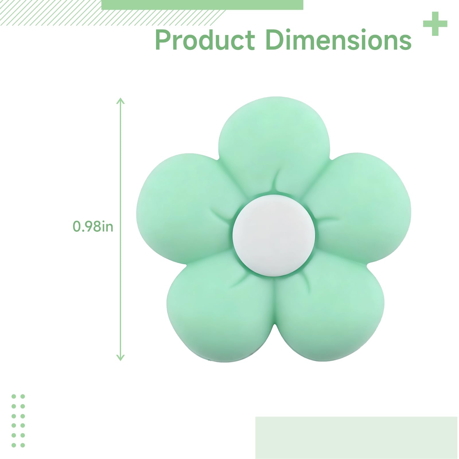 60 Stk. bunte Blumen-Silikonperlen, Silikonperlen für DIY-Schmuck, Bastelprojekte und Accessoires, geruchlos, weiche Oberfläche, 2,5 x 2,5 x 0,9 cm, ideal für kreative Sets