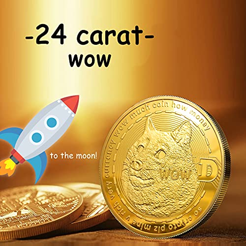 physical dogecoin plated with 24-carat gold a real collectors item with protective case
