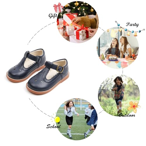 Image of Felix & Flora Toddler Little Girl Mary Jane Dress Shoes - Ballet Flats for Girl Party School Shoes