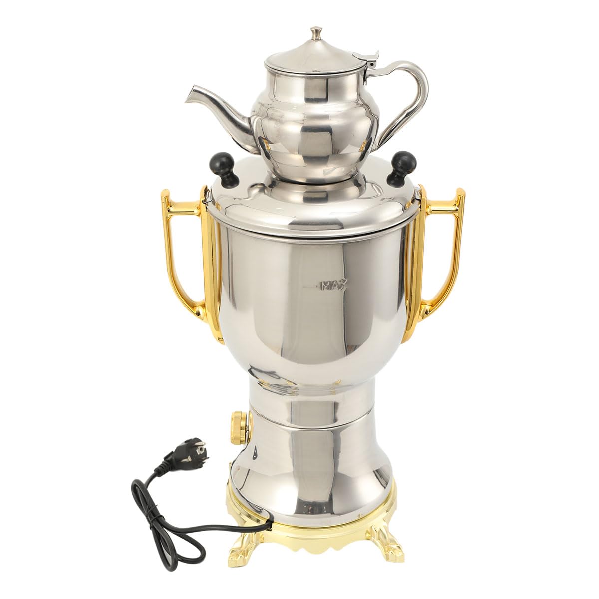 Samowar 5 L Semaver Edelstahl – Teekocher/Elektrischer Samowar für Gastronomie & Haushalt