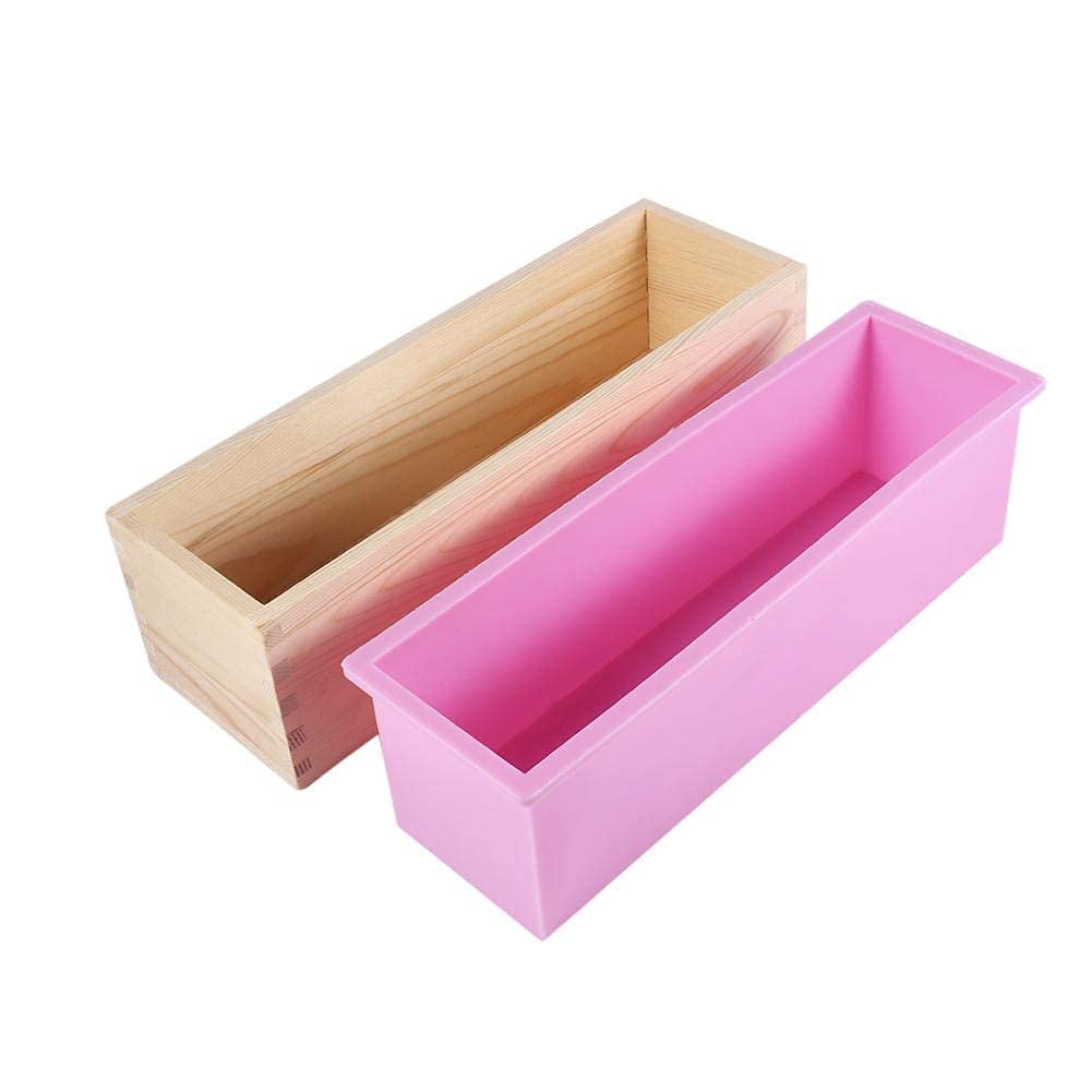 Aramex Silicone soap molds,Wooden Rectangle Silicone Mould for Making Supplies,Making Soap, Candles and Cakes Random Colour
