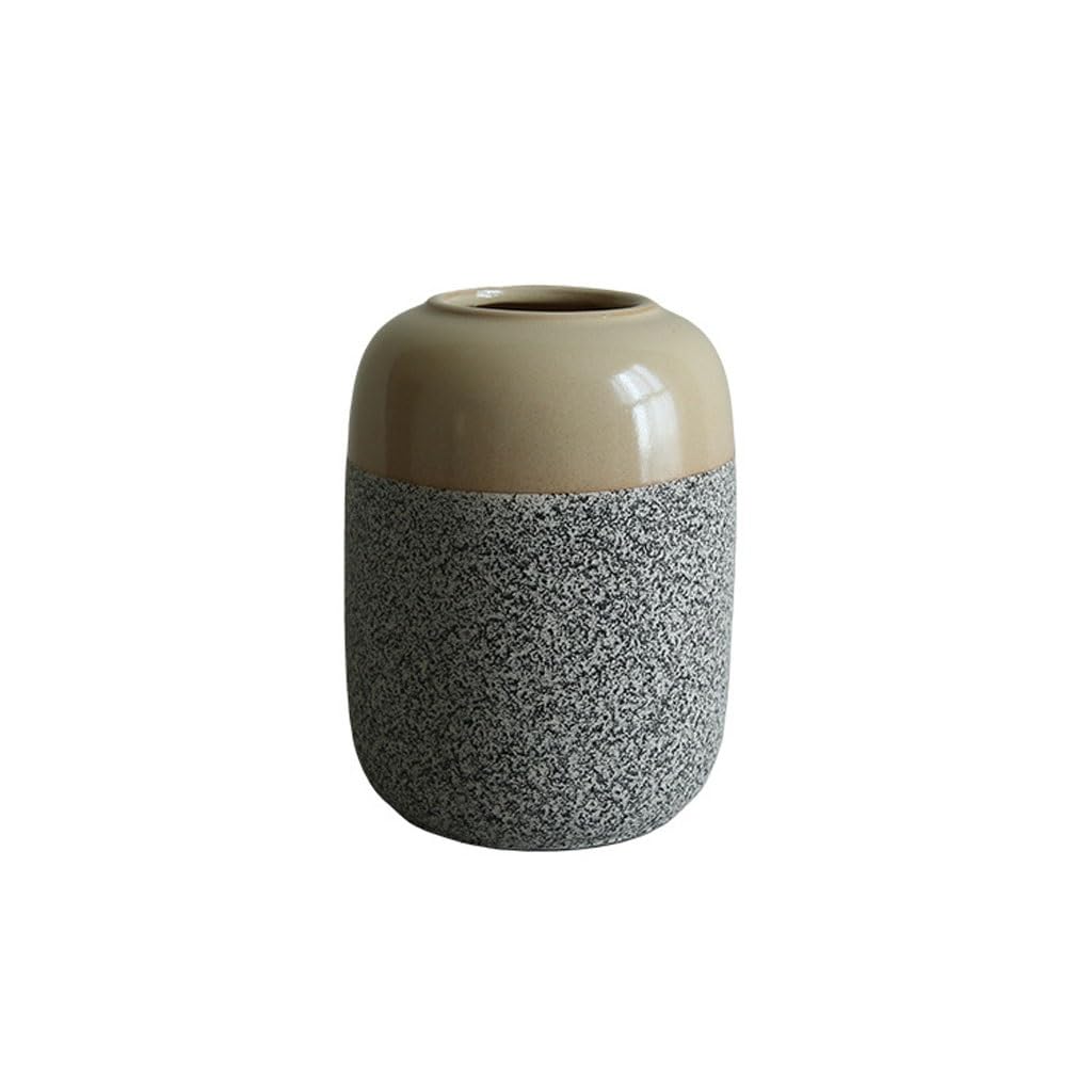 SLEEVE Vases Home Decor Simplicity Rock Glaze Ceramic Vase Living Room Home Flower Arrangement Dried Flower Ornaments(C)