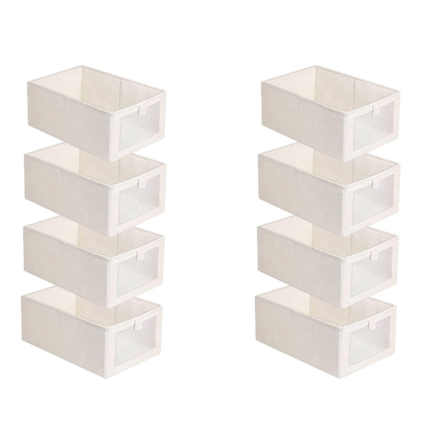 Hndhbfgrt 8 Pack Storage Bins, Storage Containers for Organizing Clothing, Jeans,Closet - Closet Organizers and Storage Beige