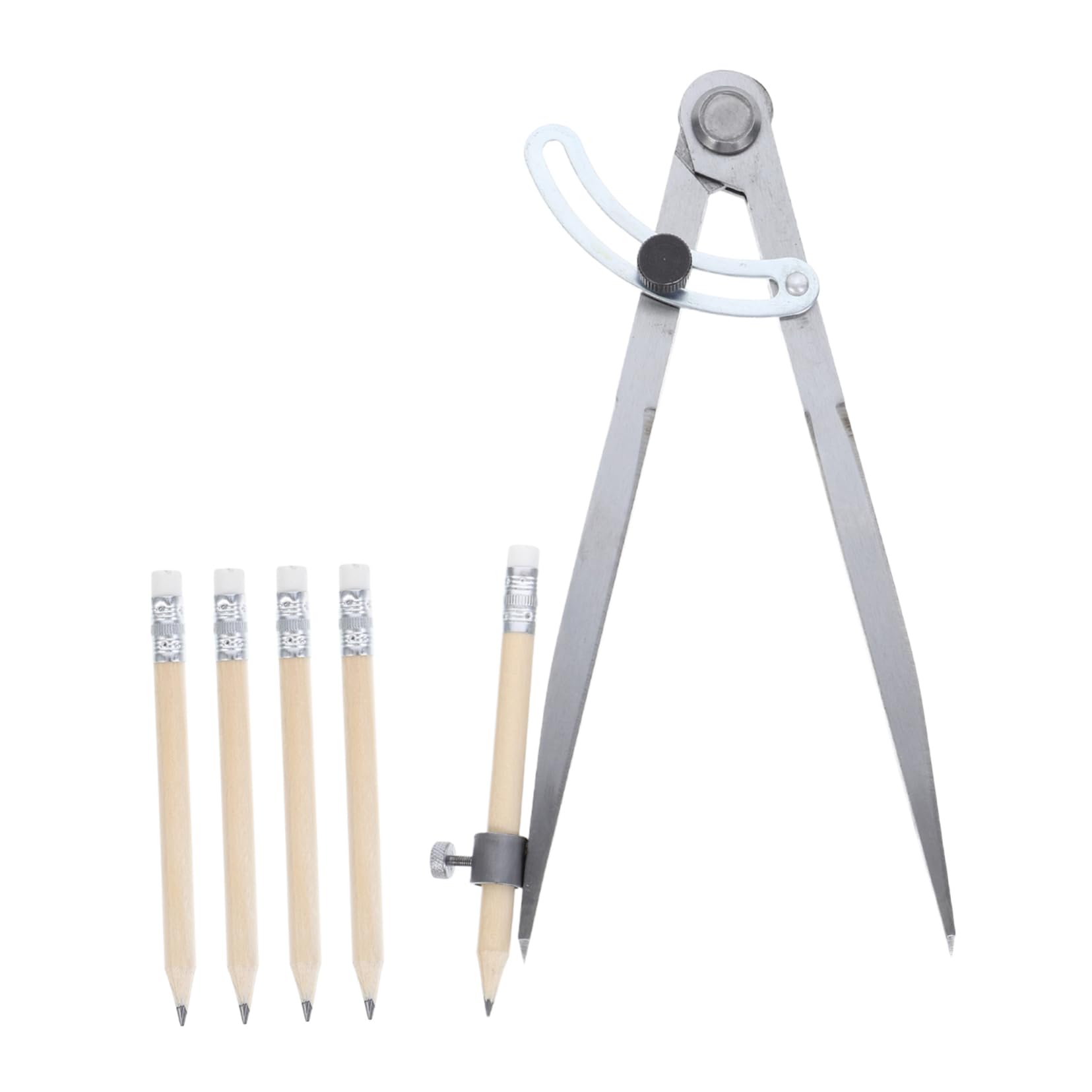 Gadpiparty 1set Compasso Con Portamatite Strumento Di Misura Preciso Per Falegnameria e Disegno Geometrico Kit Completo Con Matite Carbonio Per Architettura e Progettazione