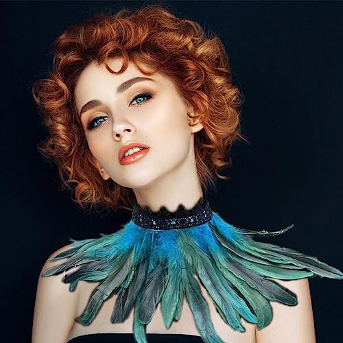 SEADEAR Womens Fluffy Feather Scarf, Feather Neck Scarf for Stage Performance, Feather Shrug Shawl Wrap for Cosplay Party4