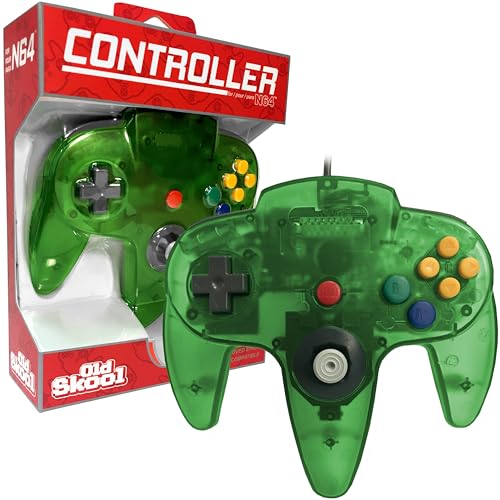 Old Skool N64 Wired Game Controller Joystick for Nintendo 64 - Jungle Green
