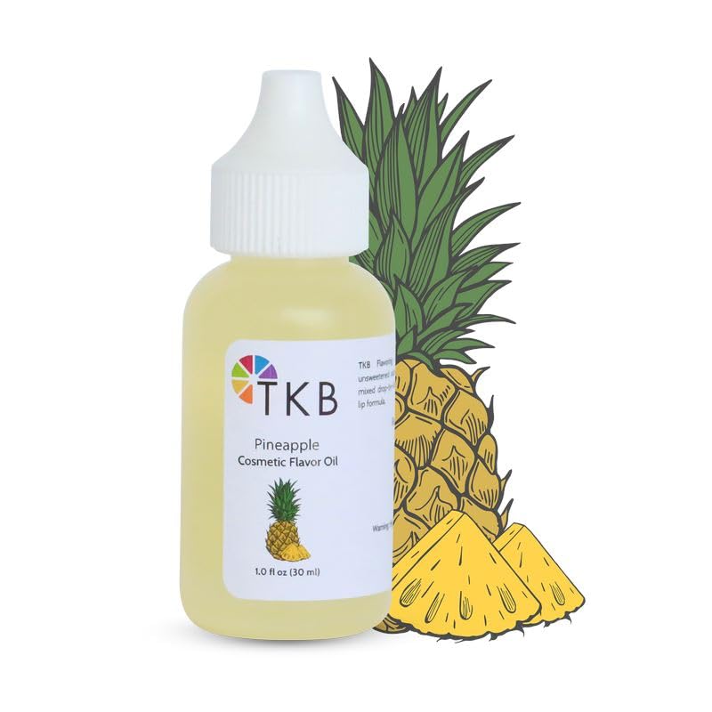 TKB Flavor Oil - DIY Cosmetics, Soaps, Body Care, Lip Gloss, Lipstick, Lip Balm, Unsweetened Flavoring Oil (Pineapple, 1 floz (30ml))