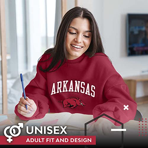 Campus-Colors-Adult-Arch-Logo-Soft-Style-Gameday-Crewneck-Sweatshirt-Arkansas-Razorbacks-Red-Large