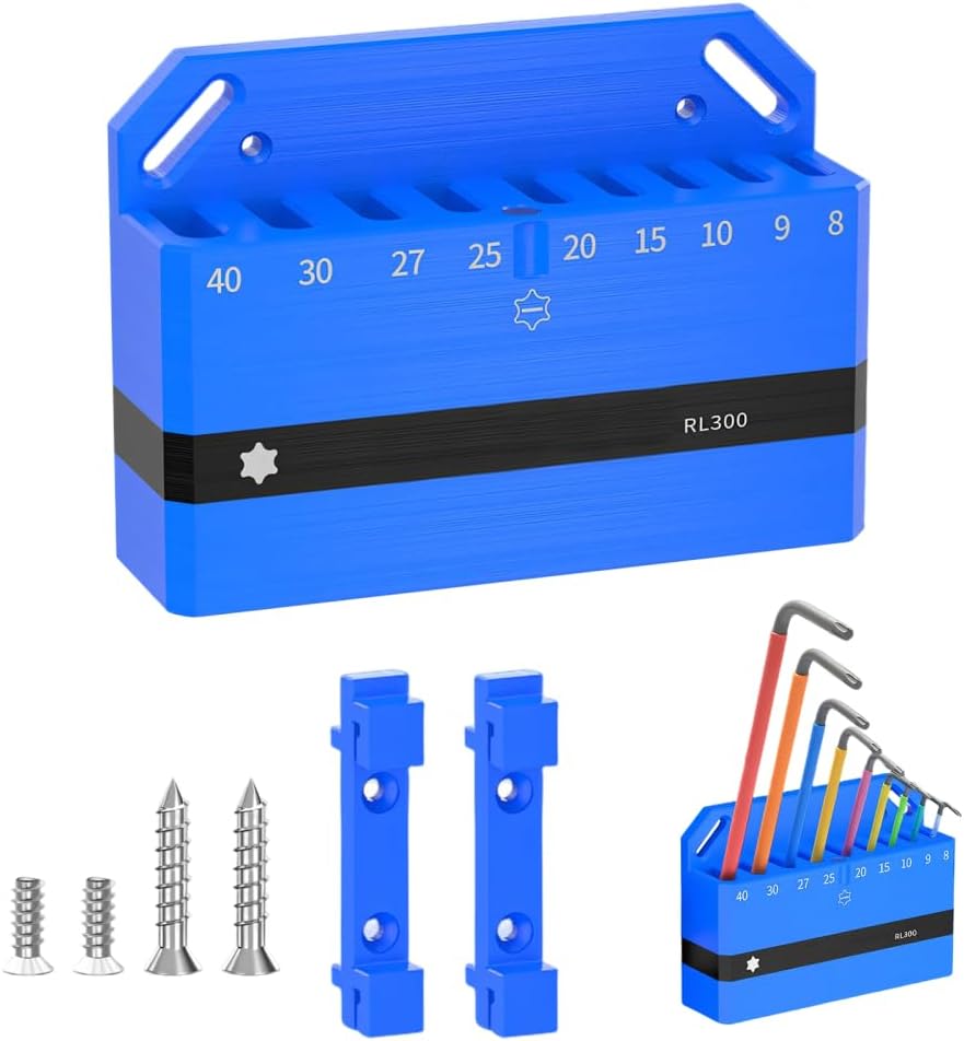MiOYOOW Hex Wrench Organizer, Wall Mounted Long Wrench Holder Tool Storage Rack for Home Garage Workshop