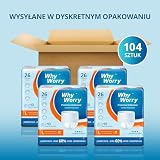 WhyWorry Bielizna na nietrzymanie moczu dla Kobiet i Mężczyzn, Pieluchy Majtki dla Dorosłych, Chłonne Majtki inkontynencyjne z chłonnością przez noc, kontrola zapachu, Unisex, Rozmiar L, 104 Sztuk