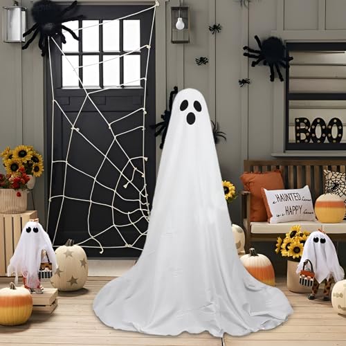 Decoraciones de fantasmas para Halloween impermeables con luz exterior 4