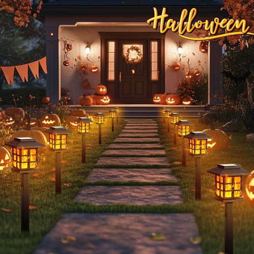 GIGALUMI Solar Lights for Outside,12 Pack Flickering Flame LED Solar Outdoor Lights, Waterproof Solar Garden Lights Maintain 10 Hours of Lighting for Christmas, Garden, Landscape, Path, Yard, Patio by GIGALUMI - Image 2