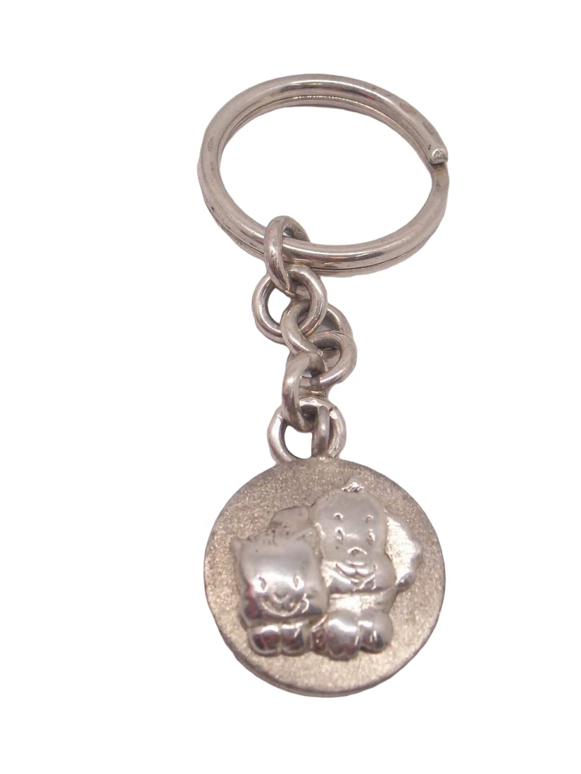 Llavero de plata 925 que celebra la unión de tu perro y gato moggie