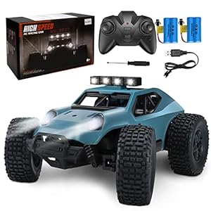 Kizeefun Coche teledirigido, 2,4 GHz 1/20 RC Auto Todoterreno 20 km/h Todos los terrenos, Juguete eléctrico, Coche Todoterreno RC con 2 baterías de reproducción y Faros LED Regalo para niños