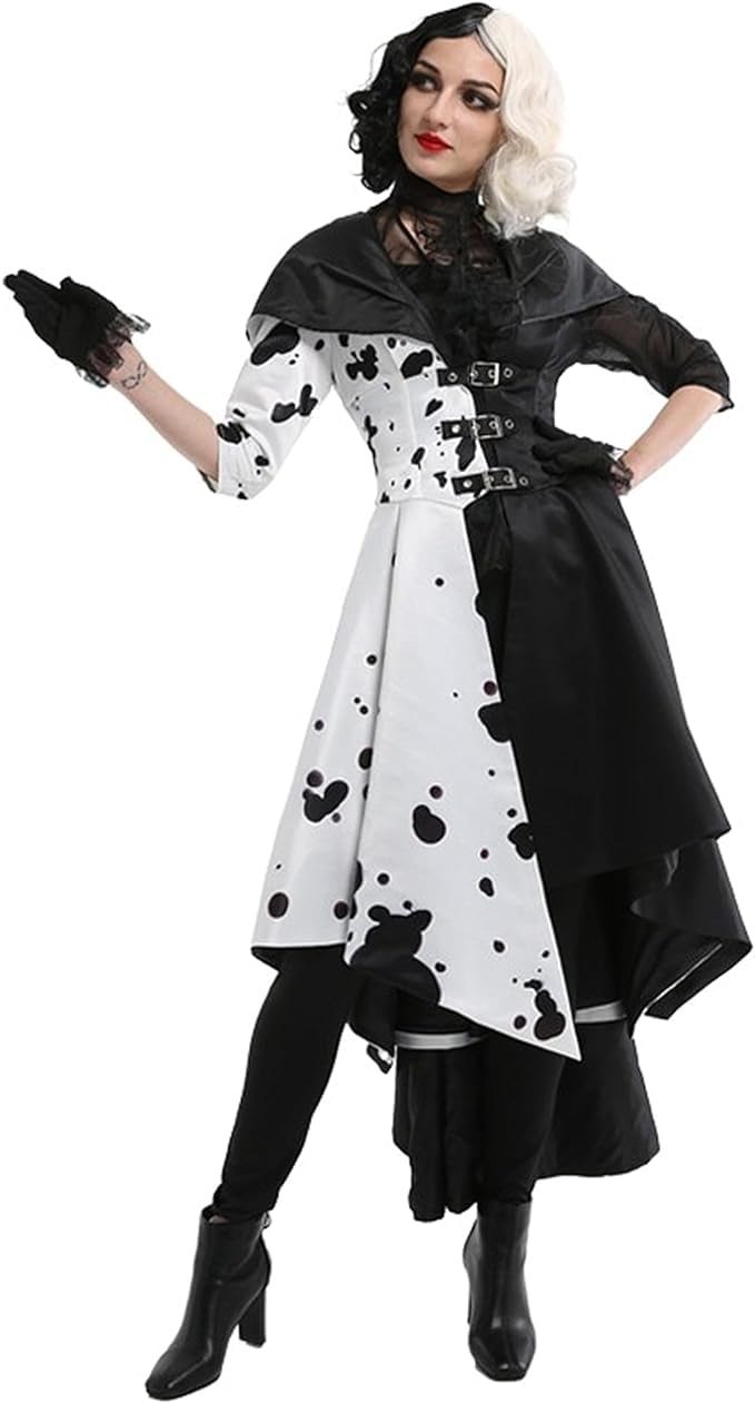 Amazon.co.jp: [GURIDO] クルエラ コスプレ コスチューム 黑白魔女
