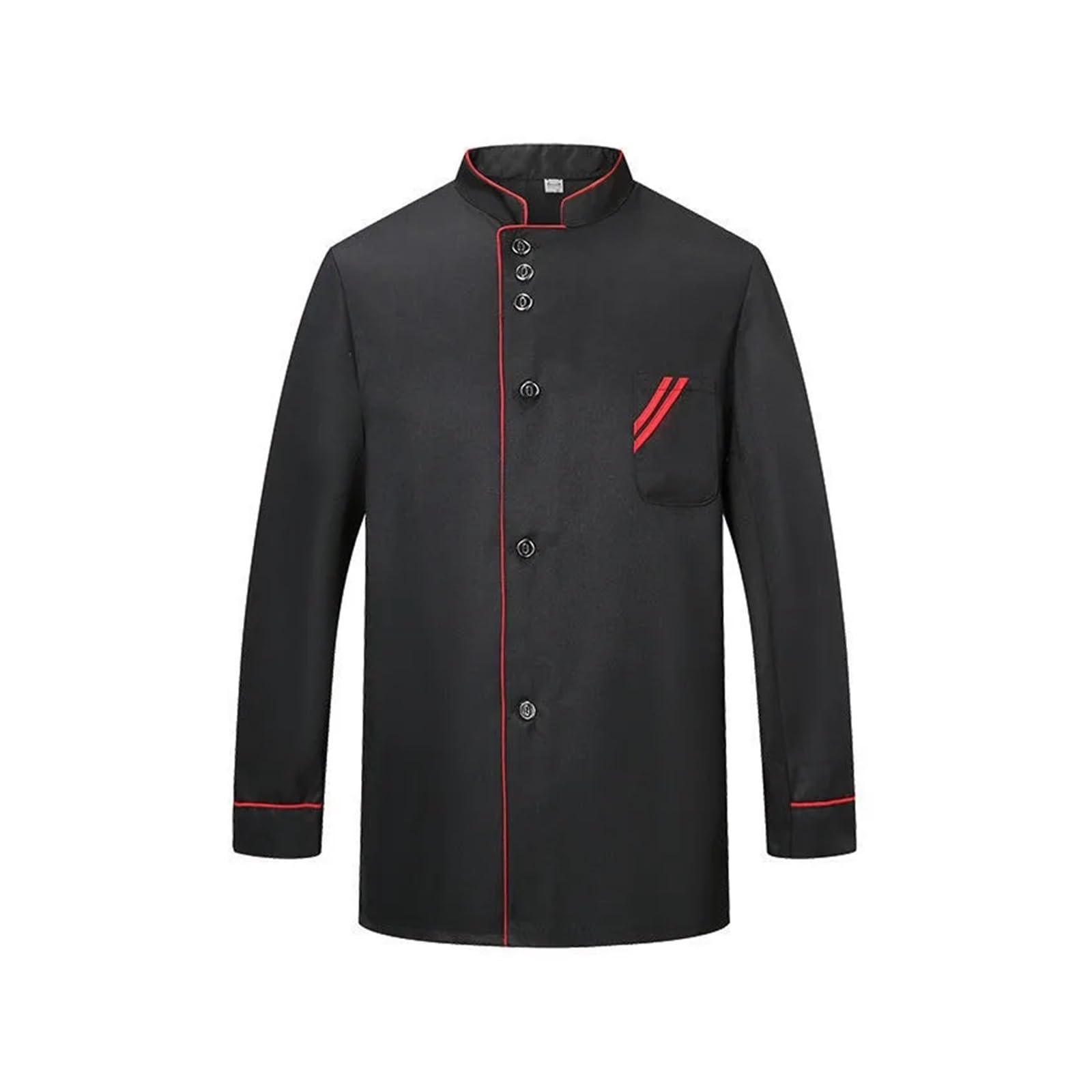 Hotelküchenuniform, langärmeliger Kochmantel for Herren, ideal for den Gastronomiebereich(Black set,4XL)