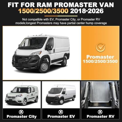 Image of Front Floor Mats Fit for 2018-2026 Ram ProMaster 1500 2500 3500