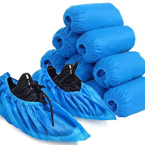 Shoe Covers Disposable Non Slip, Non Woven Fabric Boot Covers for Indoors 100 Pack (50 Pairs)