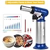 TBTEEK Butane Torch with Fuel Gauge T907, One-hand Operation Kitchen Torch Lighter with Adjustable Flame for BBQ, Baking, Brulee Creme, Crafts and Soldering(Butane Gas Not Included), Aqua #3