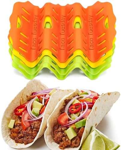 Li&Zhao Taco Holder Stands - 3 PCS Colorful Taco Trays Taco Plates Taco Rack Taco Stands Taco Shell Holder for Baking Grill Barbecue Oven Dishwasher & Microwave Safe