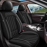 RAWAKORW Car Seat Covers Fit for Acura TSX/Sport Wagon 2009-2014 Full Set Faux Leather Seat Cover Protector with 3D Flank (5 Seats,Black)